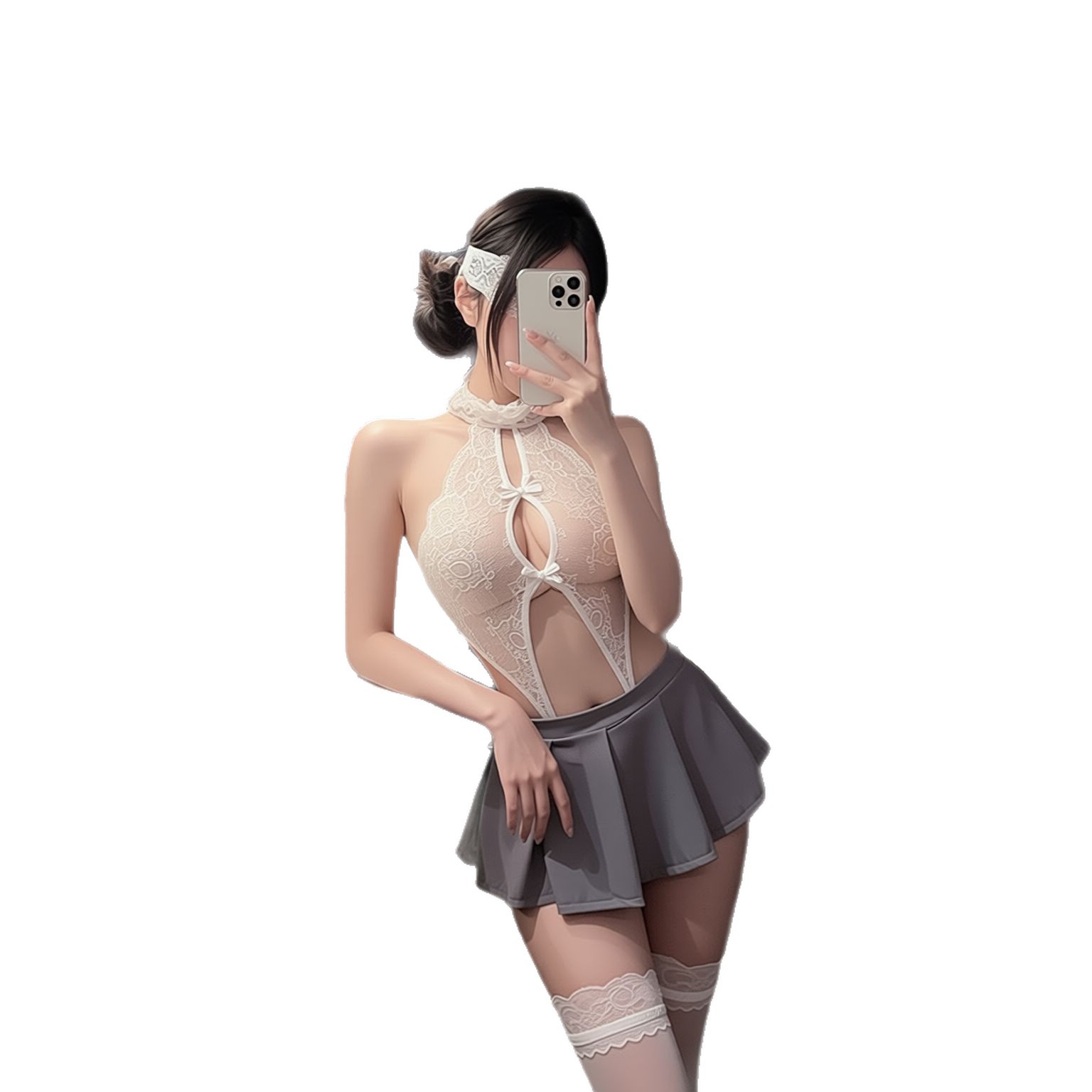 Lace Teddy Lingerie - jimiko Set Lingerie Dua Potong untuk